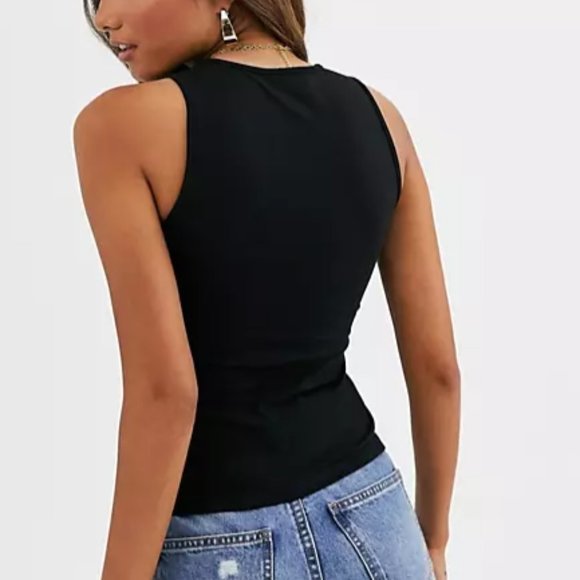 | asos • black hourglass classic layering tank top | - Picture 3 of 4